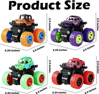 Monster Truck for Boys 3 4 5 6 7 Year Old,Push and Go Friction Powered Car Toys, Double-Directions Inertia Pull Back Vehicle Set, Birthday Party Gift for Kids - 10x10x10