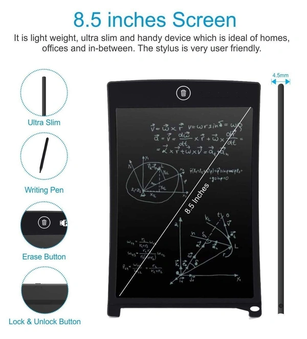 LCD Writing Tablet 8.5Inch E-Note Pad Best Birthday Gift for Girls Boys, Multicolor - 20x20x5