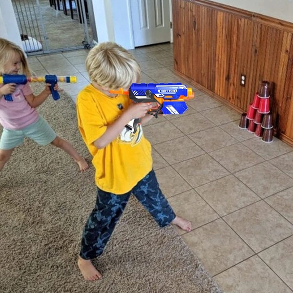 Fire Dart Gun Toy with 10 Safe Soft Foam Bullet for Target Shooting Fun Activity Battle Fight Indoor & Outdoor Game Best Birthday Gift for Children Kids Boys & Girls. - 10x15x10