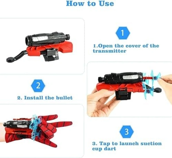 Spider Web Shooters Toy for Kids Fans, Hero Launcher Wrist Toy Set,Cosplay Launcher Bracers Accessories,Sticky Wall Soft Bomb Funny Children's Educational Toys - 10x10x10