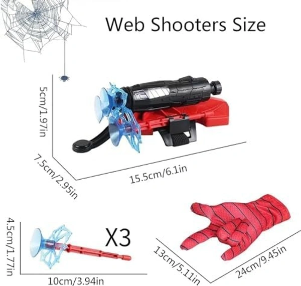 Spider Web Shooters Toy for Kids Fans, Hero Launcher Wrist Toy Set,Cosplay Launcher Bracers Accessories,Sticky Wall Soft Bomb Funny Children's Educational Toys - 10x10x10