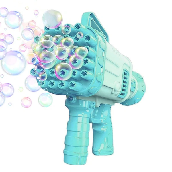 Electric Gatling bubble Gun for Kids with Soap Solution Indoor and Outdoor Toys for Toddlers Bubble Launcher Machine for Girls and Boys - 10x20x10