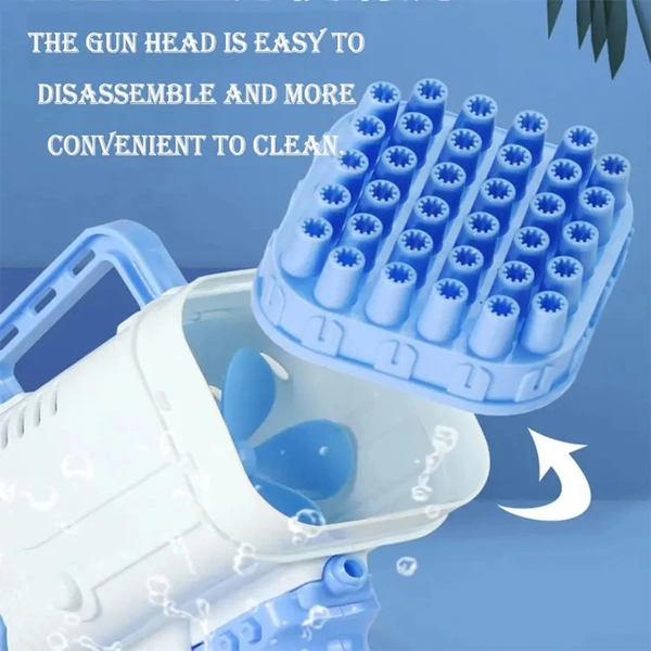 Electric Gatling bubble Gun for Kids with Soap Solution Indoor and Outdoor Toys for Toddlers Bubble Launcher Machine for Girls and Boys - 10x20x10