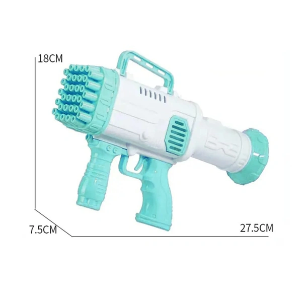 Electric Gatling bubble Gun for Kids with Soap Solution Indoor and Outdoor Toys for Toddlers Bubble Launcher Machine for Girls and Boys - 10x20x10