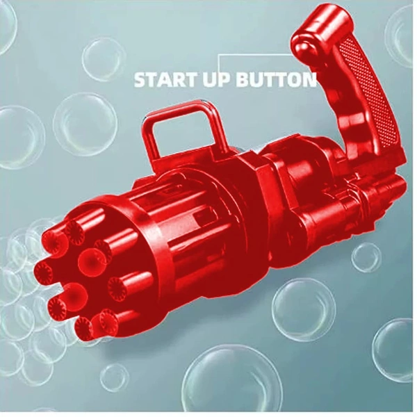 8 Hole Electric Gatling Bubble Gun for Kids with Soap Solution Indoor and Outdoor Toys for Toddlers Bubble Launcher Machine for Girls and Boys - 10x10x10