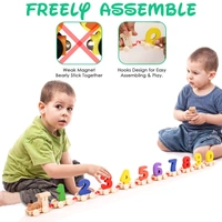 Handicraft Wooden Digits 0 to 9 Number Train | Digits Number 0 to 9 Wooden Toy Train for Early Educational Kids - 10x10x10