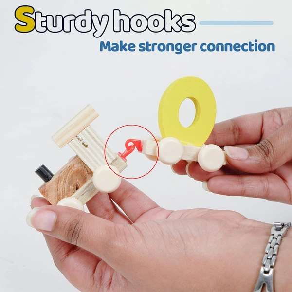 Handicraft Wooden Digits 0 to 9 Number Train | Digits Number 0 to 9 Wooden Toy Train for Early Educational Kids - 10x10x10