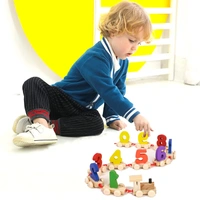 Handicraft Wooden Digits 0 to 9 Number Train | Digits Number 0 to 9 Wooden Toy Train for Early Educational Kids - 10x10x10