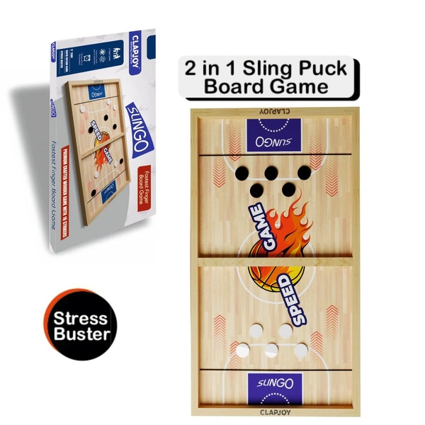 Fastest Finger First Board Games for Adults & Kids Wooden String Hockey Game Sling Puck Board Hockey Toy Perfect for Family Entertainment, Birthday Party, Christmas Gift - 10x15x5