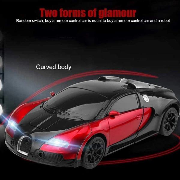Battery Operated Converting Car to Robot, Robot to Car Automatically, Robot Toy, with Light and Sound for Kids Indoor and Outdoor 3 Year, Pack of 1, Red - 10x20x10