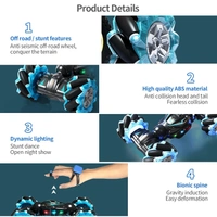 RC Stunt Car, 2.4GHz 4WD Remote Control Gesture Sensor Toy , Double Sided Rotating Off Road Vehicle 360° Flips with Lights Music, for Boys & Girls Birthday - 20x20x15