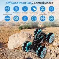 RC Stunt Car, 2.4GHz 4WD Remote Control Gesture Sensor Toy , Double Sided Rotating Off Road Vehicle 360° Flips with Lights Music, for Boys & Girls Birthday - 20x20x15