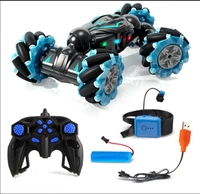 RC Stunt Car, 2.4GHz 4WD Remote Control Gesture Sensor Toy , Double Sided Rotating Off Road Vehicle 360° Flips with Lights Music, for Boys & Girls Birthday - 20x20x15