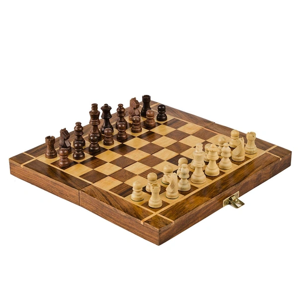 Wooden Chess Board with 32 Pawns, Indoor Mind Board Games  - 10x20x5