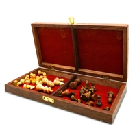 Wooden Chess Board with 32 Pawns, Indoor Mind Board Games  - 10x20x5