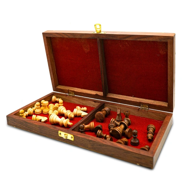 Wooden Chess Board with 32 Pawns, Indoor Mind Board Games  - 10x20x5