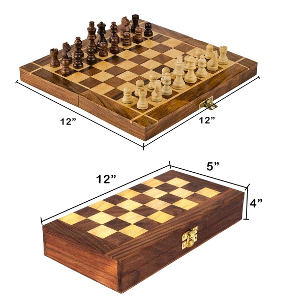 Wooden Chess Board with 32 Pawns, Indoor Mind Board Games  - 10x20x5