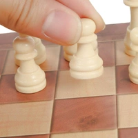 Wooden Chess Board with 32 Pawns, Indoor Mind Board Games  - 10x20x5