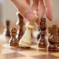 Wooden Chess Board with 32 Pawns, Indoor Mind Board Games  - 10x20x5