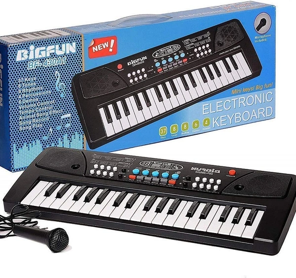 Key Piano for Kids Instrumental Piano With Mic Dc Power Option Recording (Charger not Included) - 40x20x10