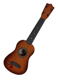 Guitar Toy for Kids 4-String Acoustic Music Learning Toys Musical Instrument Educational Guitar Toy for Beginners Kids Child (Brown Plastic) - 50x20x10