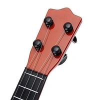 Guitar Toy for Kids 4-String Acoustic Music Learning Toys Musical Instrument Educational Guitar Toy for Beginners Kids Child (Brown Plastic) - 50x20x10