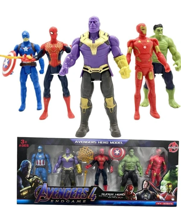 Avengers Toy Set of 5 Twist and Move Marvels Super Hero Characters Action Figure Play Set : Captain America, Hulk, Thor, Iron Man and Ant Man Best Gift for Birthday for Baby Multicolor - 10x10x10