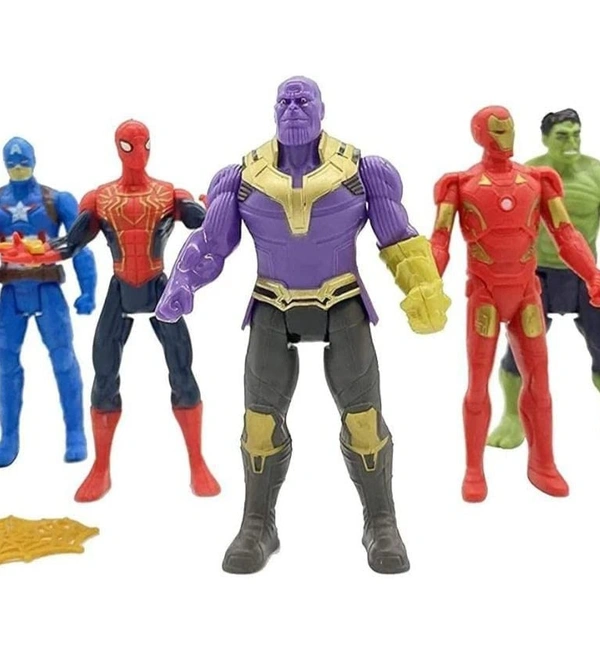 Avengers Toy Set of 5 Twist and Move Marvels Super Hero Characters Action Figure Play Set : Captain America, Hulk, Thor, Iron Man and Ant Man Best Gift for Birthday for Baby Multicolor - 10x10x10