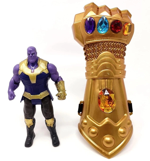 Super Amazing Infinity Gauntlet Toy Set With Super Villain Thanos For Kids Play|Multicolor - 10x10x10