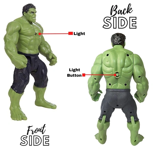 Marvel Avengers Hulk Action Figure Toy for Boys - 7-Inch Superhero Action Figure with Lights - Best Gift for Boys and Girls (1 Piece) - 10x15x10