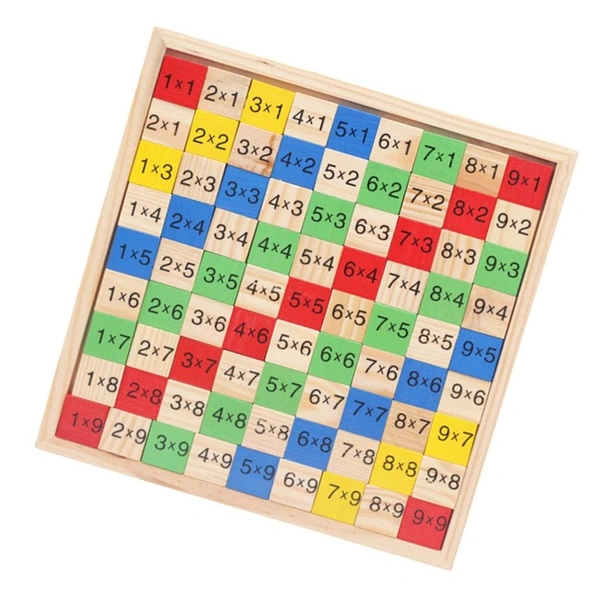 Mathematics Educational Wooden Toys Multiplication Table Kids Blocks Puzzle - 15x15x5