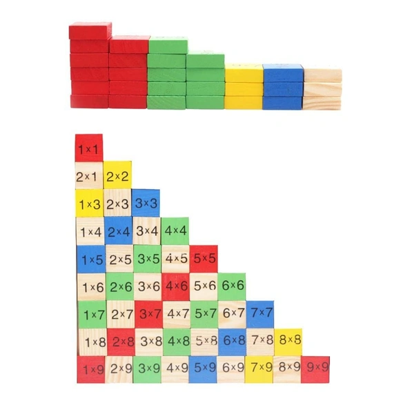 Mathematics Educational Wooden Toys Multiplication Table Kids Blocks Puzzle - 15x15x5
