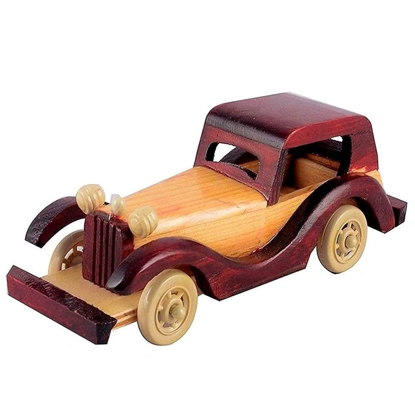 Handicraft Wooden Car Showpiece for Kids Toy, Home Decoration, Functional Gift Brown (8-Inch Long),Handcarved Wooden Jeep Toy, Perfect Home Decor Showpiece - 10x15x10