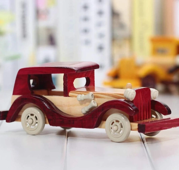 Handicraft Wooden Car Showpiece for Kids Toy, Home Decoration, Functional Gift Brown (8-Inch Long),Handcarved Wooden Jeep Toy, Perfect Home Decor Showpiece - 10x15x10