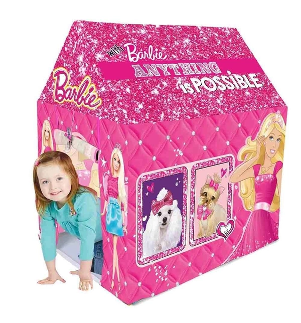 Gamehouse Kids Play Jumbo Size Extremely Light Weight Water Proof Kids Play Tent House for 3 to 8 Year Old Girls&Boys (Made in India) (Barbie),Multicolor, Tent House Theme - 60x20x10