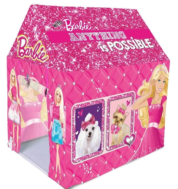 Gamehouse Kids Play Jumbo Size Extremely Light Weight Water Proof Kids Play Tent House for 3 to 8 Year Old Girls&Boys (Made in India) (Barbie),Multicolor, Tent House Theme - 60x20x10