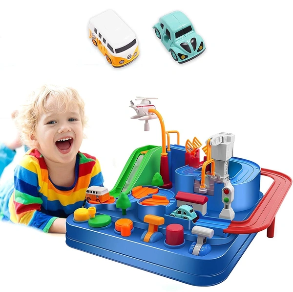 Car Race Tracks for Boys | Car Adventure Toys for 3 4 5 6 7 8 Year Old Boys Girls, City Rescue Toy Vehicle Car Track Playsets for Toddlers - 20x25x20