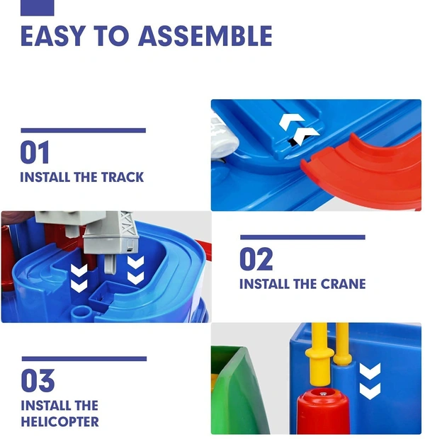 Car Race Tracks for Boys | Car Adventure Toys for 3 4 5 6 7 8 Year Old Boys Girls, City Rescue Toy Vehicle Car Track Playsets for Toddlers - 20x25x20