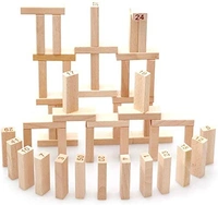 Wooden Blocks, Stacking and Balancing Game for Kids and Adults, Improves Hand-Eye Coordination, Gift for Ages 6 and Up (54 Hardwood Blocks with Storage Bag) - 10x15x10