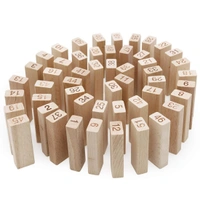 Wooden Blocks, Stacking and Balancing Game for Kids and Adults, Improves Hand-Eye Coordination, Gift for Ages 6 and Up (54 Hardwood Blocks with Storage Bag) - 10x15x10