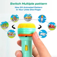 Light Toys Projector Sleeping Story Toys for Toddlers, Educational Learning Toys, Torch Baby Projector [Projection Flashlight 3 Reels 24 Pattern-Space, Animal &Foods] (3 Slide Projector) - 10x10x10