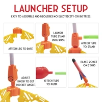 ump Rocket Stomp Launcher and 3 Foam Tipped Rockets with Whistling Sound Outdoor Toy for Kids (Flies Upto 150ft, Non- Toxic, No Battery, Age 5+ Years), Multicolor - 10x10x10