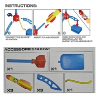 ump Rocket Stomp Launcher and 3 Foam Tipped Rockets with Whistling Sound Outdoor Toy for Kids (Flies Upto 150ft, Non- Toxic, No Battery, Age 5+ Years), Multicolor - 10x10x10