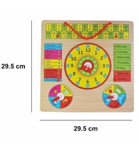 Multifunctional Montessori Educational Wooden Toy - Learning Clock, Calendar, Days, Months, Weather, Seasons,Toy for Kids - 10x10x10