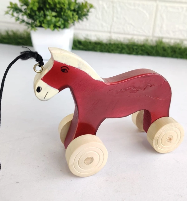 Wooden Pull Along Toy, Baby Early Walking Pull Toy, Rope Toy for Babies, Walking Toy Vehicle for Babies  - 10x10x10