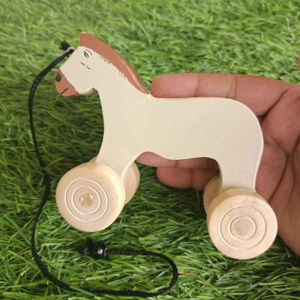 Wooden Pull Along Toy, Baby Early Walking Pull Toy, Rope Toy for Babies, Walking Toy Vehicle for Babies  - 10x10x10