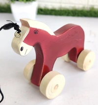 Wooden Pull Along Toy, Baby Early Walking Pull Toy, Rope Toy for Babies, Walking Toy Vehicle for Babies  - 10x10x10