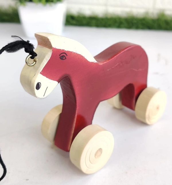 Wooden Pull Along Toy, Baby Early Walking Pull Toy, Rope Toy for Babies, Walking Toy Vehicle for Babies  - 10x10x10
