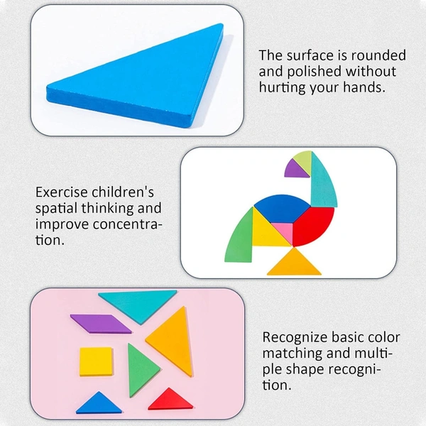 Early Learning Wooden Egg Shape Pattern Blocks Puzzle Game, Montessori Colorful Geometry Jigsaw Puzzle for Kids, Brain Teaser Game for Preschool Children - 10x10x10