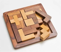 Wooden Jigsaw Puzzle Game Wooden Toys/Games for Kids Travel Games for Families Unique Gifts for Children Indoor Outdoor Board Games (Brown) - 10x10x10